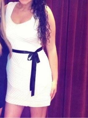 Calvin Klein White Textured Mini Dress
